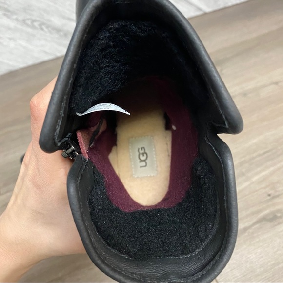 UGG | Simmens Waterproof Leather Moto Boots 7.5 - Picture 8 of 13